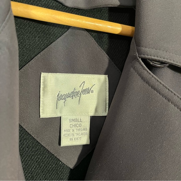 Jacqueline Ferrar Charcoal Double-Breasted Trench Coat Size Small - Picture 4 of 12